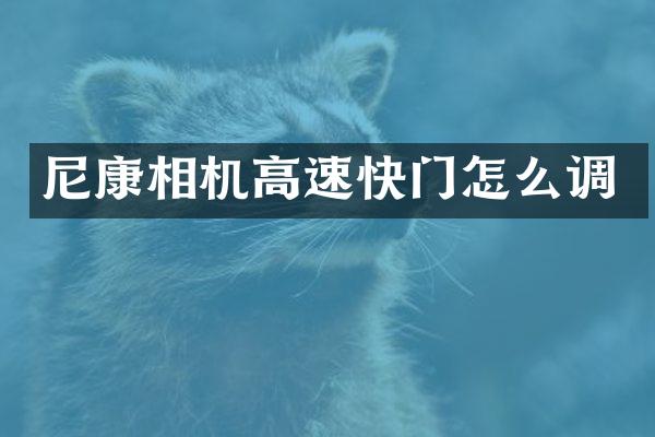尼康相机高速快门怎么调