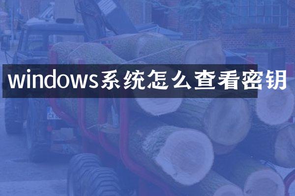 windows系统怎么查看密钥
