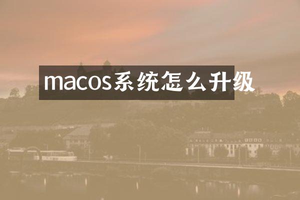 macos系统怎么升级