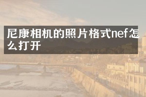 尼康相机的照片格式nef怎么打开