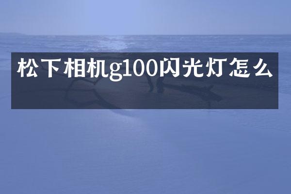 相机g100闪光灯怎么开