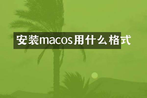 安装macos用什么格式