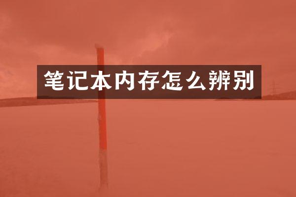 笔记本内存怎么辨别