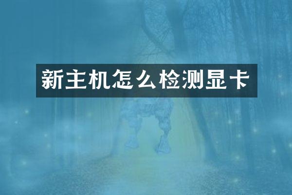 新主机怎么检测显卡