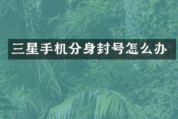 三星手机分身封号怎么办