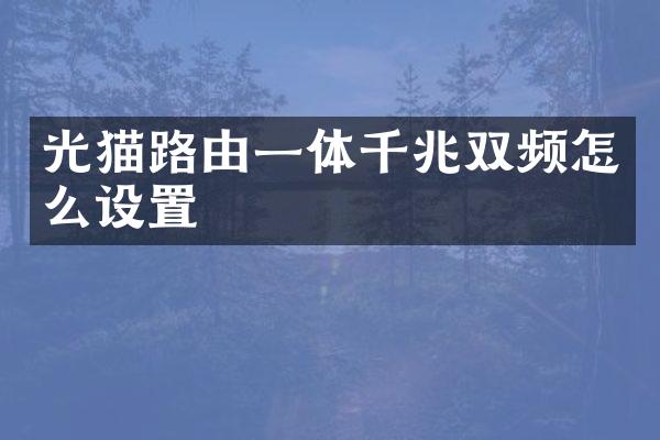 光猫路由一体千兆双频怎么设置