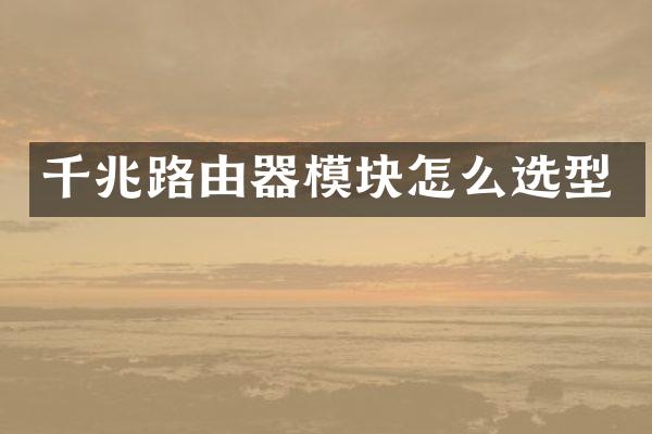 千兆路由器模块怎么选型