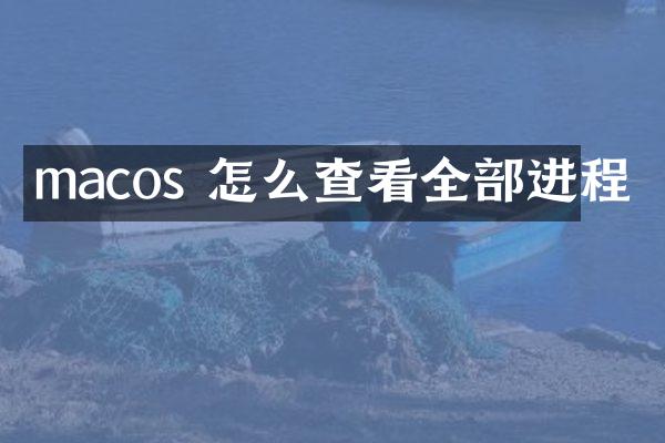macos 怎么查看全部进程