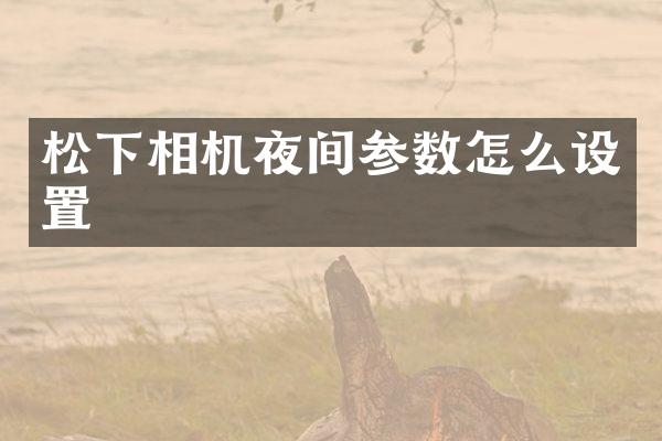 松下相机夜间参数怎么设置