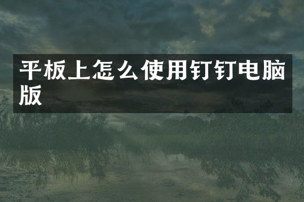 平板上怎么使用钉钉电脑版