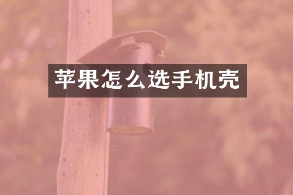 苹果怎么选手机壳