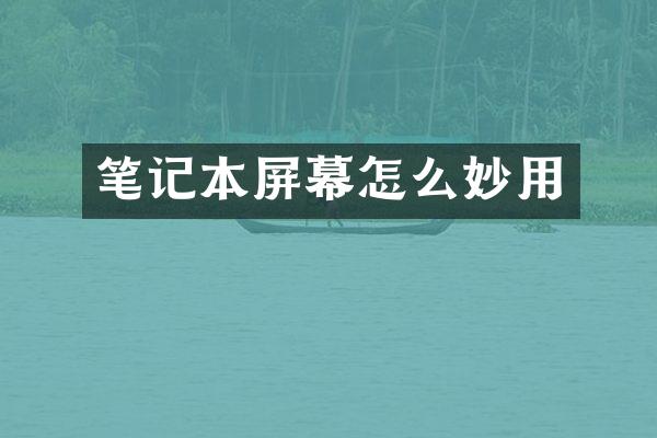 笔记本屏幕怎么妙用