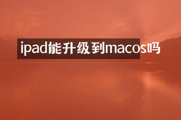ipad能升级到macos吗