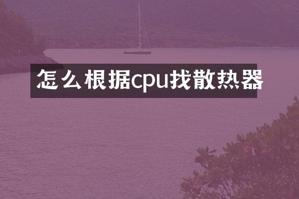 怎么根据cpu找散热器