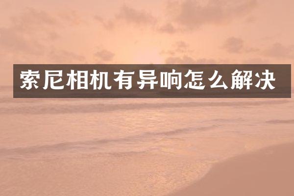 索尼相机有异响怎么解决