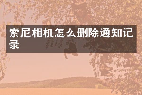 索尼相机怎么删除通知记录