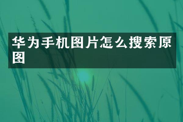华为手机图片怎么搜索原图
