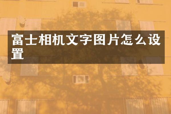 富士相机文字图片怎么设置