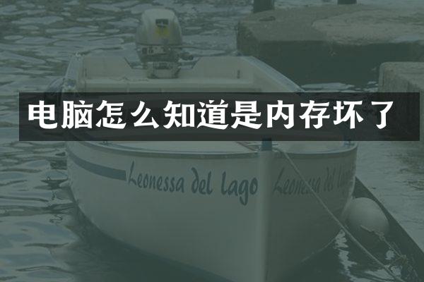 电脑怎么知道是内存坏了