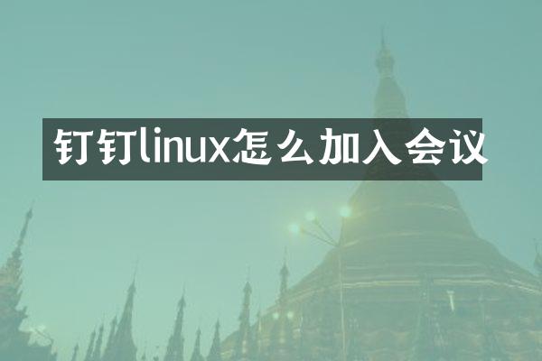 钉钉linux怎么加入会议