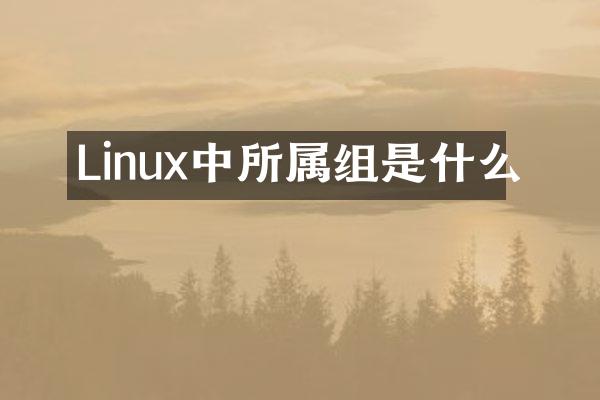 Linux中所属组是什么