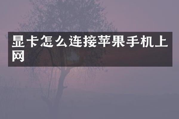 显卡怎么连接苹果手机上网
