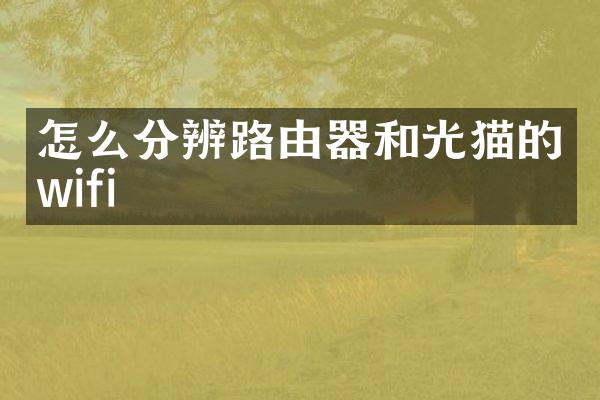 怎么分辨路由器和光猫的wifi