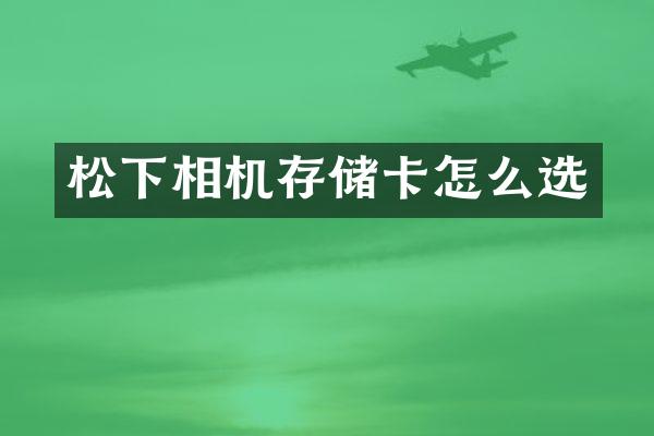 松下相机存储卡怎么选