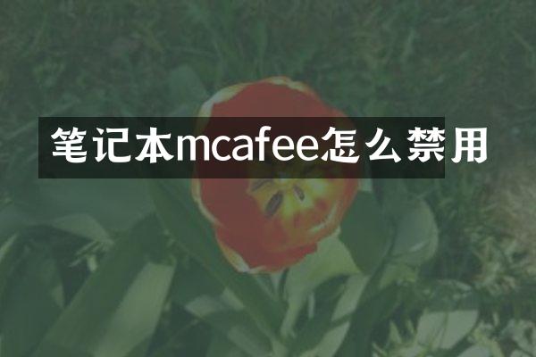 笔记本mcafee怎么禁用