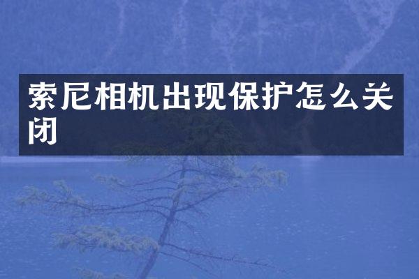 索尼相机出现保护怎么关闭