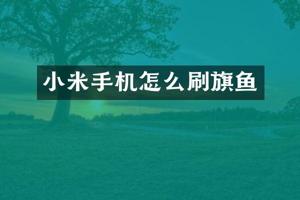 小米手机怎么刷旗鱼