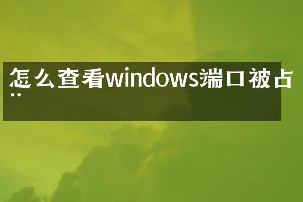 怎么查看windows端口被占用