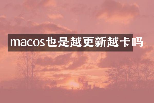 macos也是越更新越卡吗