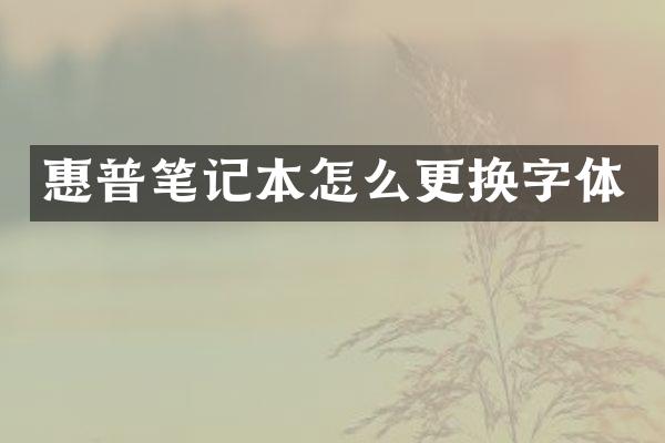 惠普笔记本怎么更换字体