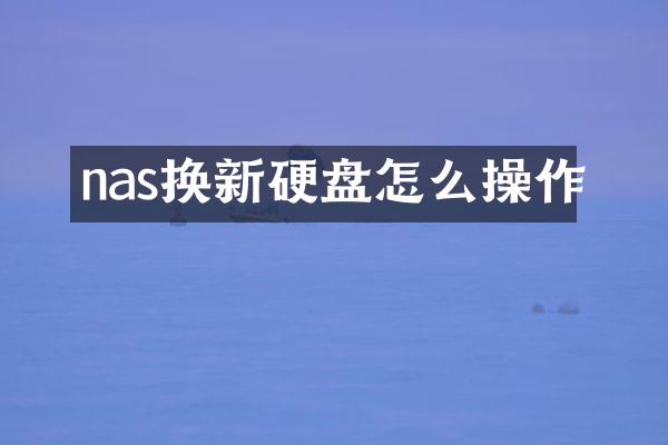 nas换新硬盘怎么操作