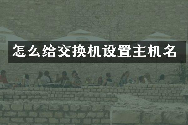 怎么给交换机设置主机名
