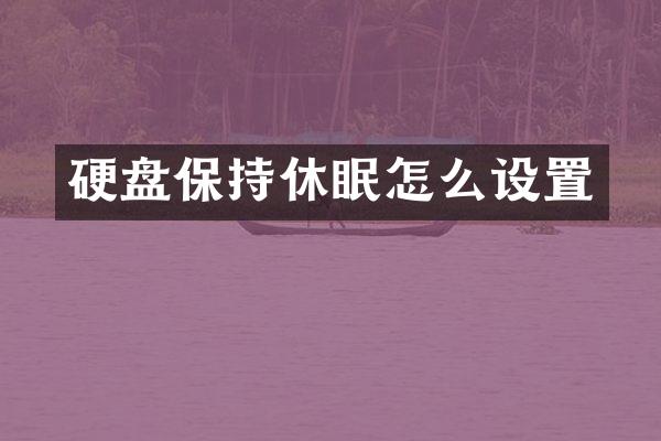 硬盘保持休眠怎么设置