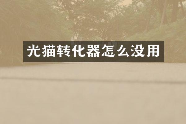 光猫转化器怎么没用