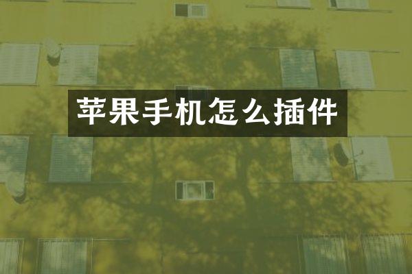 苹果手机怎么插件