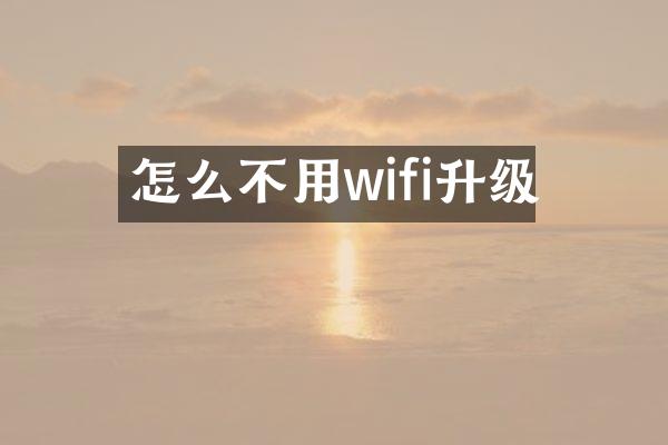 怎么不用wifi升级
