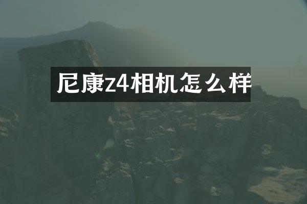 尼康z4相机怎么样