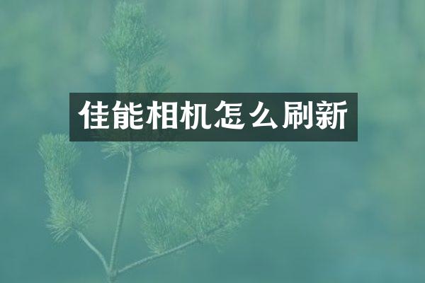 佳能相机怎么刷新