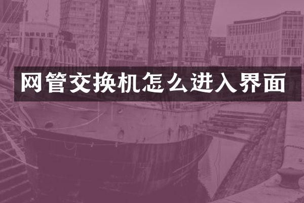 网管交换机怎么进入界面