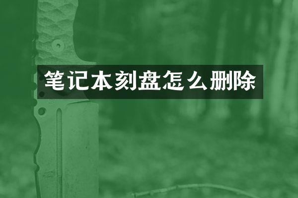 笔记本刻盘怎么删除