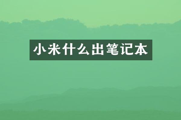 小米什么出笔记本