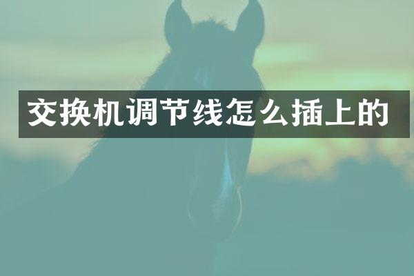 交换机调节线怎么插上的