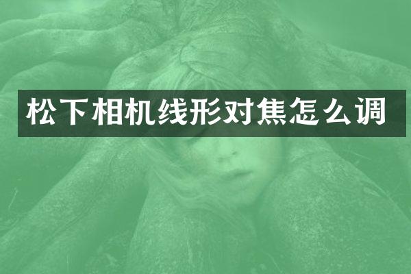 松下相机线形对焦怎么调