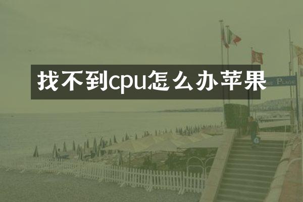 找不到cpu怎么办苹果