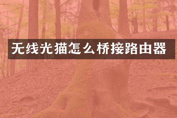 无线光猫怎么桥接路由器