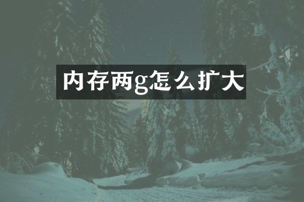 内存两g怎么扩大
